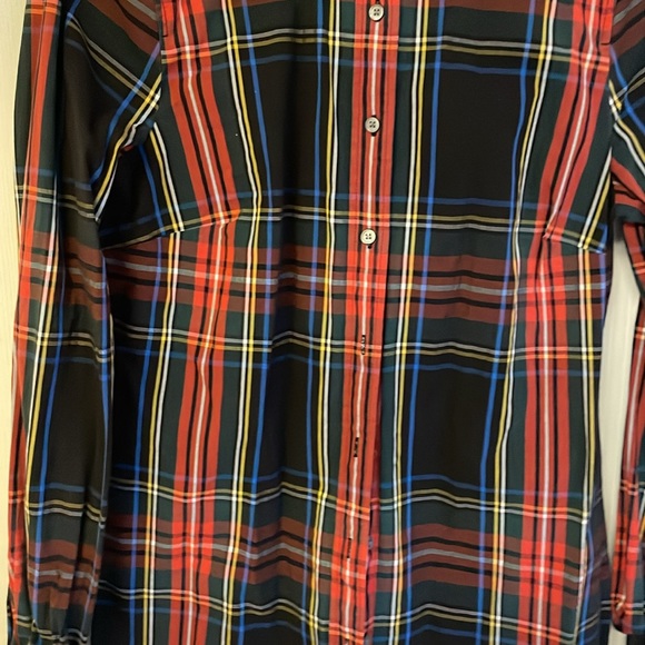 JCREW Plaid Holiday Button down Long Sleeved Shirt - Womens size 6 Tall EUC - Picture 3 of 4